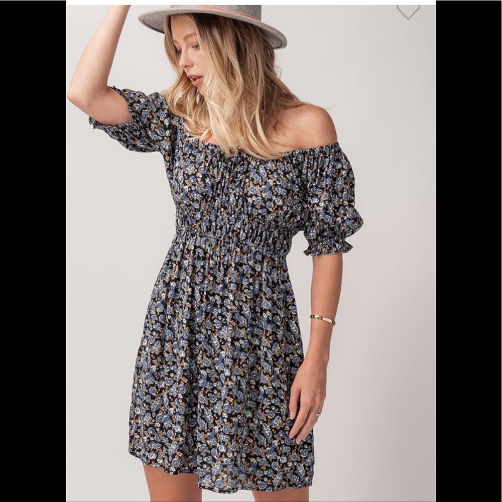 Navy floral dress